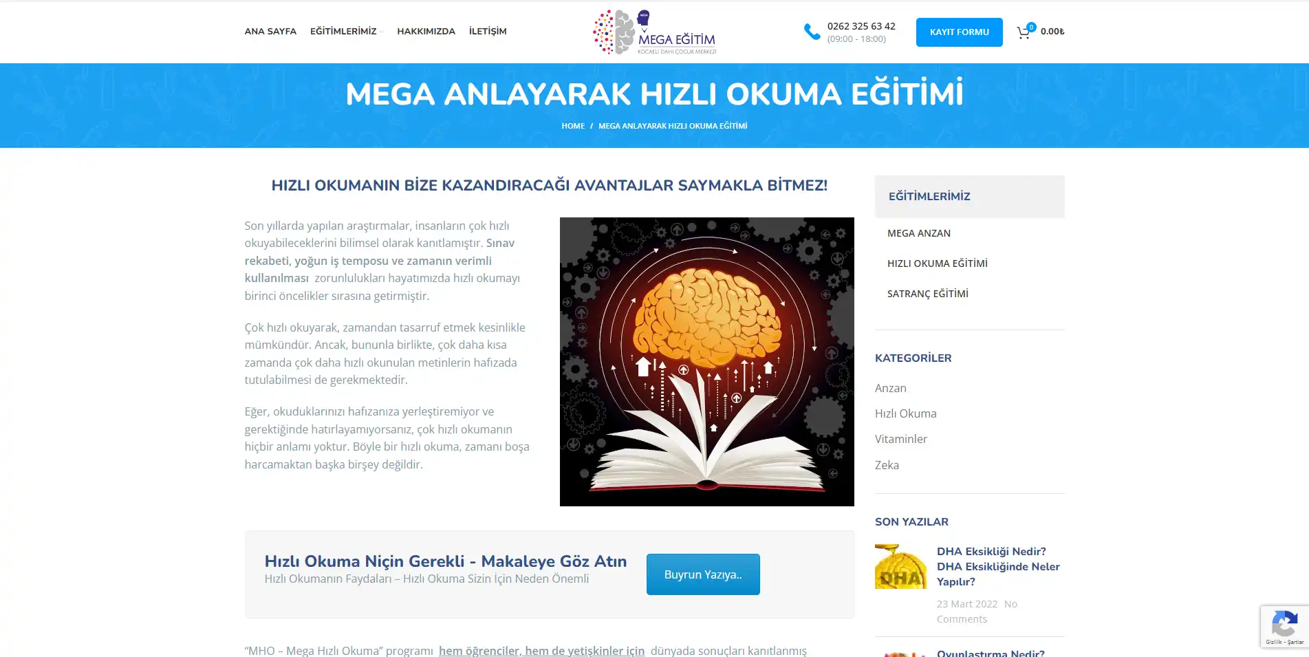 MEGA ANLAYARAK HIZLI OKUMA EĞİTİMİ