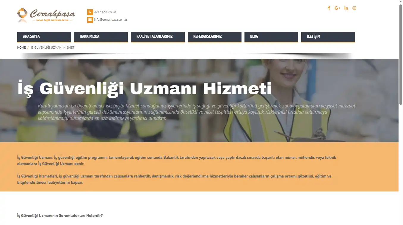 İş Güvenliği Uzmanı Hizmeti