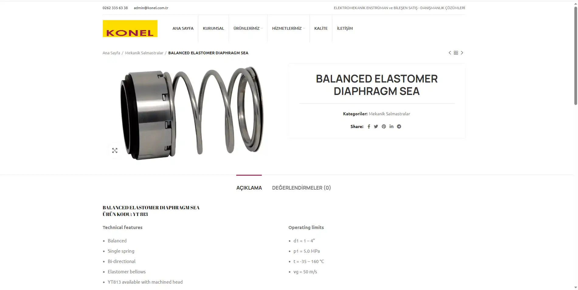 BALANCED ELASTOMER DIAPHRAGM SEA