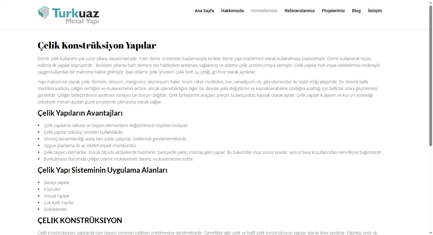 Çelik Konstrüksiyon Yapılar