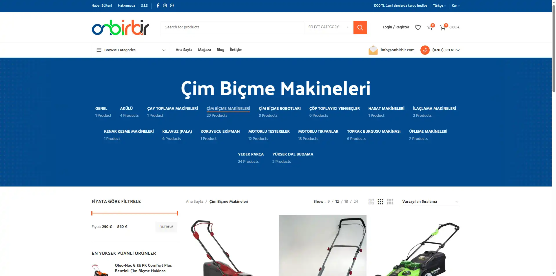 Çim Biçme Makineleri