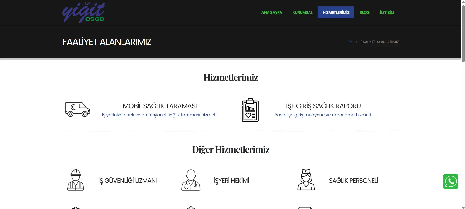Faaliyet Alanlarımız