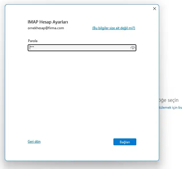 Klasik Outlook gelişmiş manuel kurulumunun son aşaması