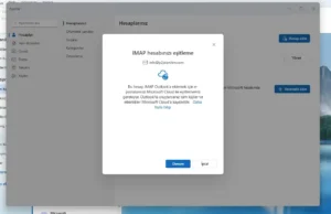 Yeni Outlook hesap ekleme IMAP hesap eşitleme adımı