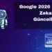 Google yapay zeka arama (SGE) güncellemesini ve SEO etkilerini temsil eden robotik konseptli kapak tasarımı